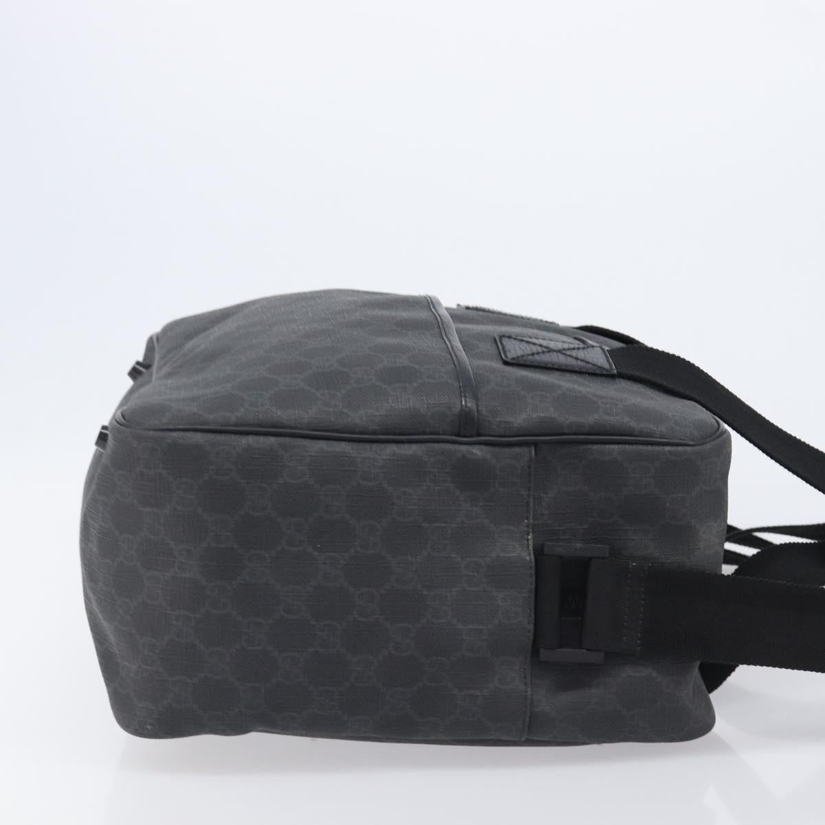 GUCCI GG Supreme Hand Bag PVC 2way Black 170058 Auth 204755A
