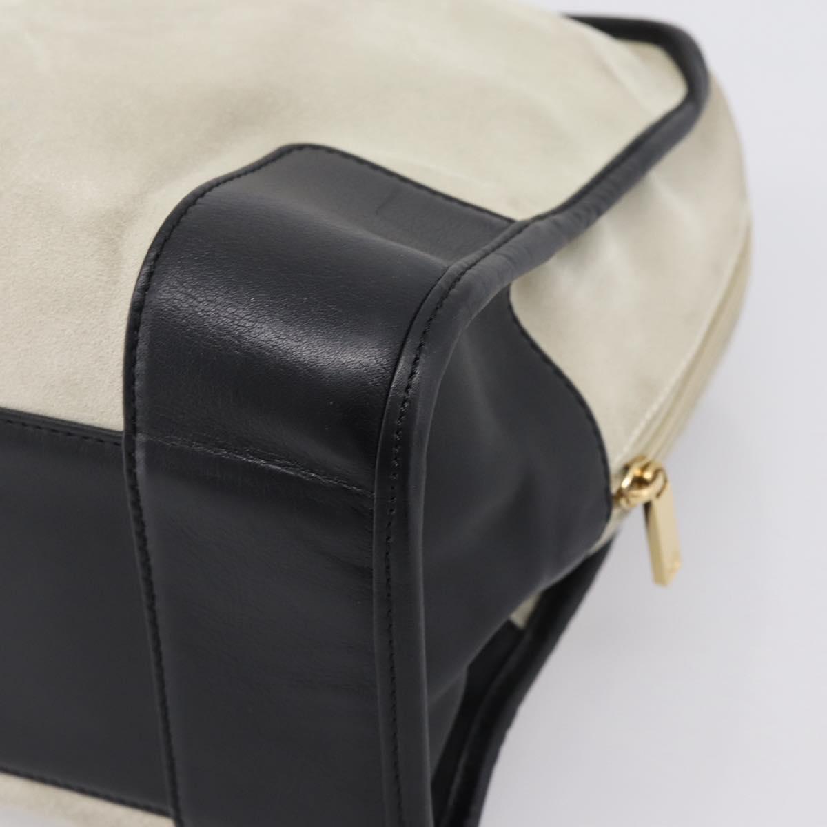 LOEWE Amazona 32 Hand Bag Suede Beige Gold Auth 204758