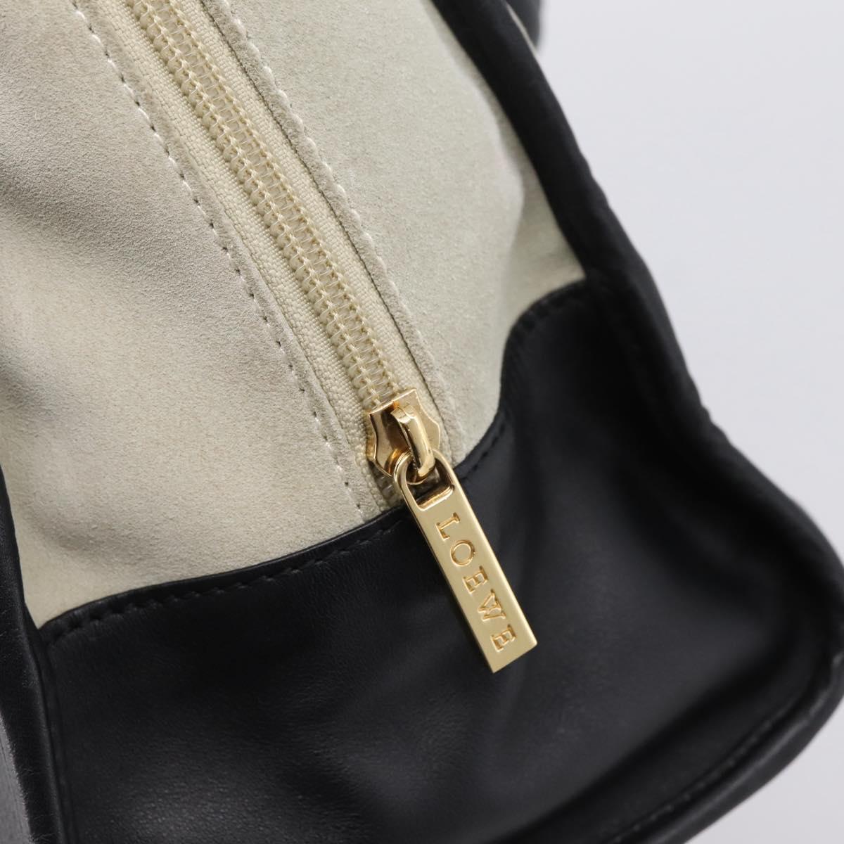 LOEWE Amazona 32 Hand Bag Suede Beige Gold Auth 204758