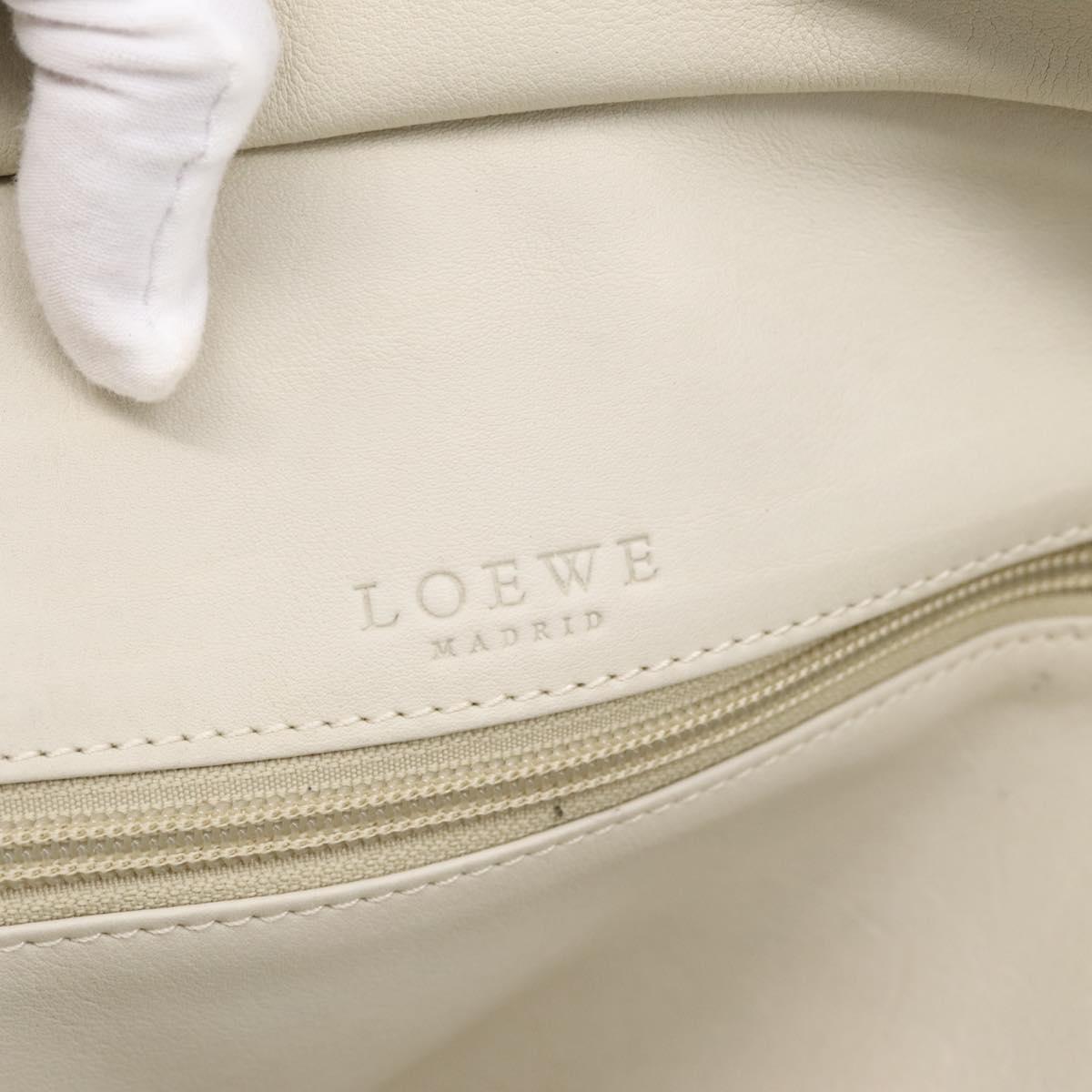 LOEWE Amazona 32 Hand Bag Suede Beige Gold Auth 204758