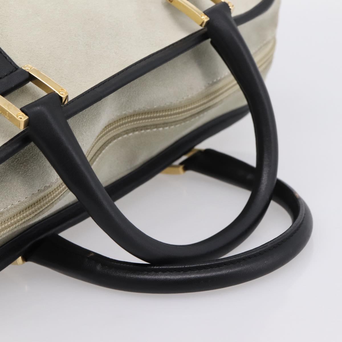 LOEWE Amazona 32 Hand Bag Suede Beige Gold Auth 204758