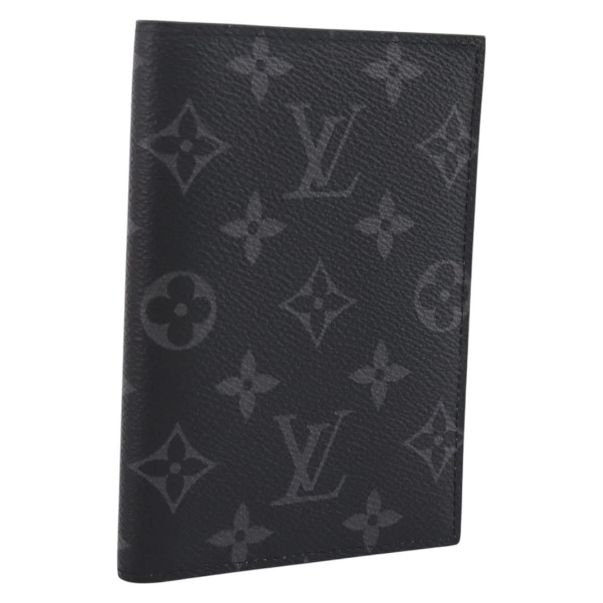 LOUIS VUITTON Monogram Eclipse Couverture Passpole NM Case M64501 Auth 204763V