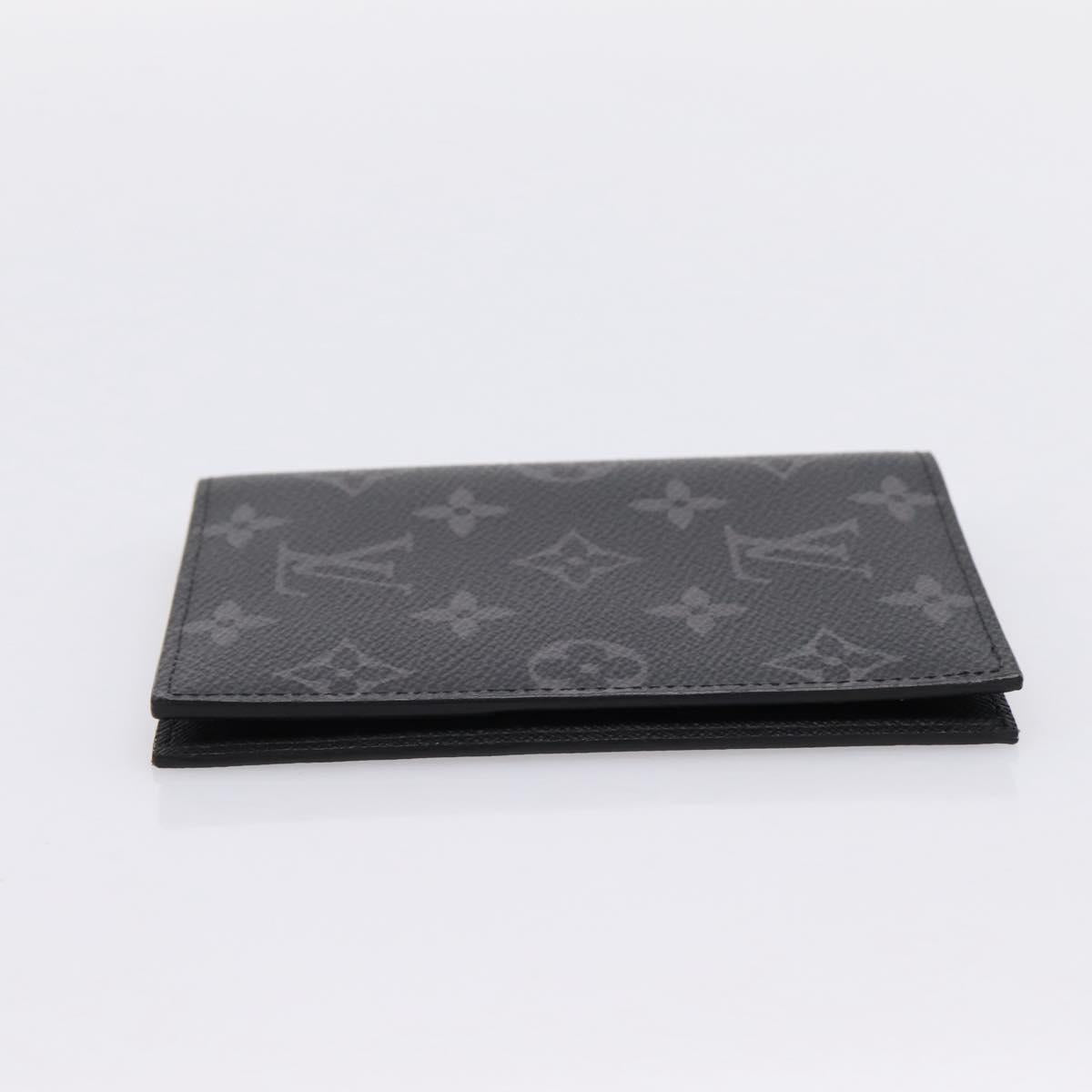LOUIS VUITTON Monogram Eclipse Couverture Passpole NM Case M64501 Auth 204763V