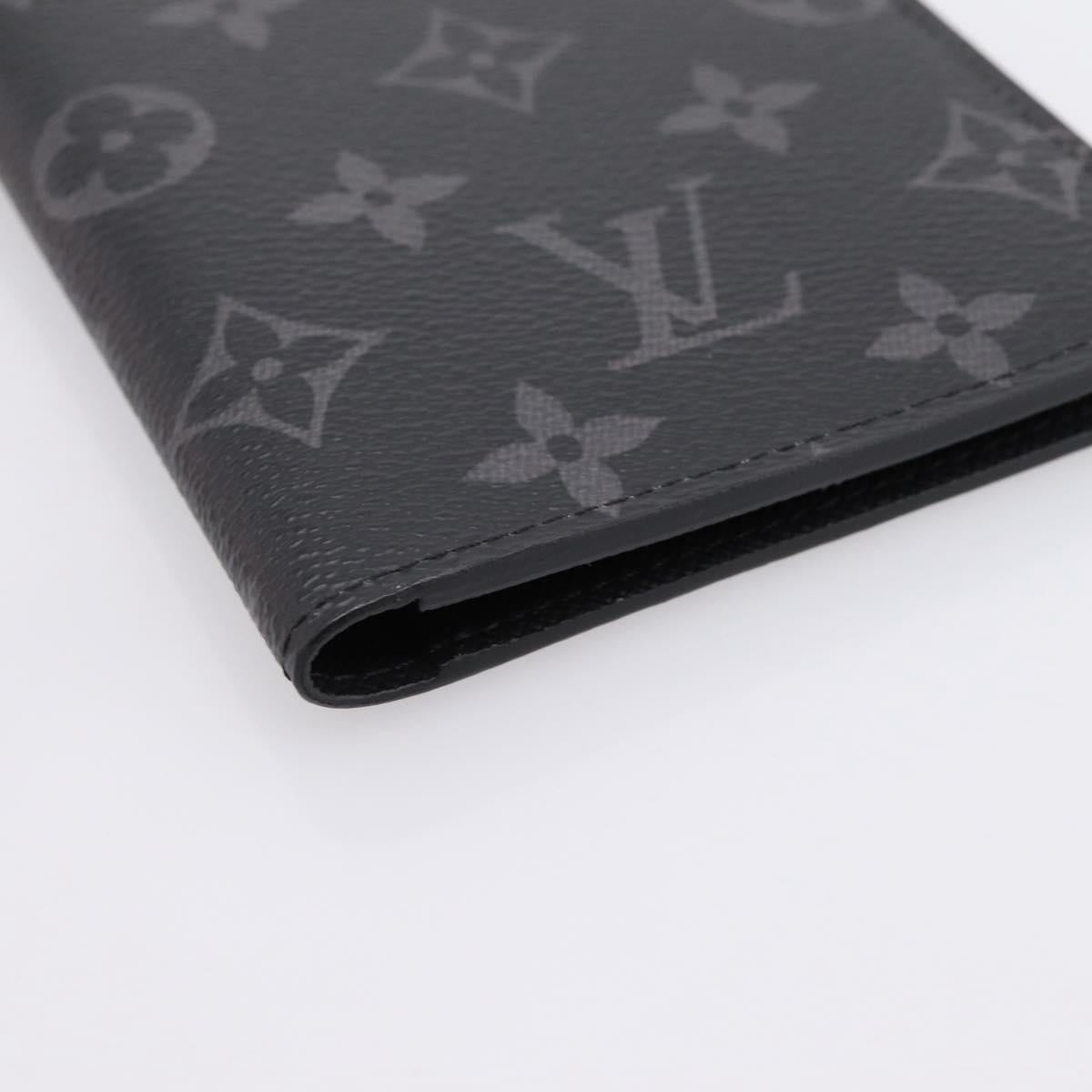 LOUIS VUITTON Monogram Eclipse Couverture Passpole NM Case M64501 Auth 204763V