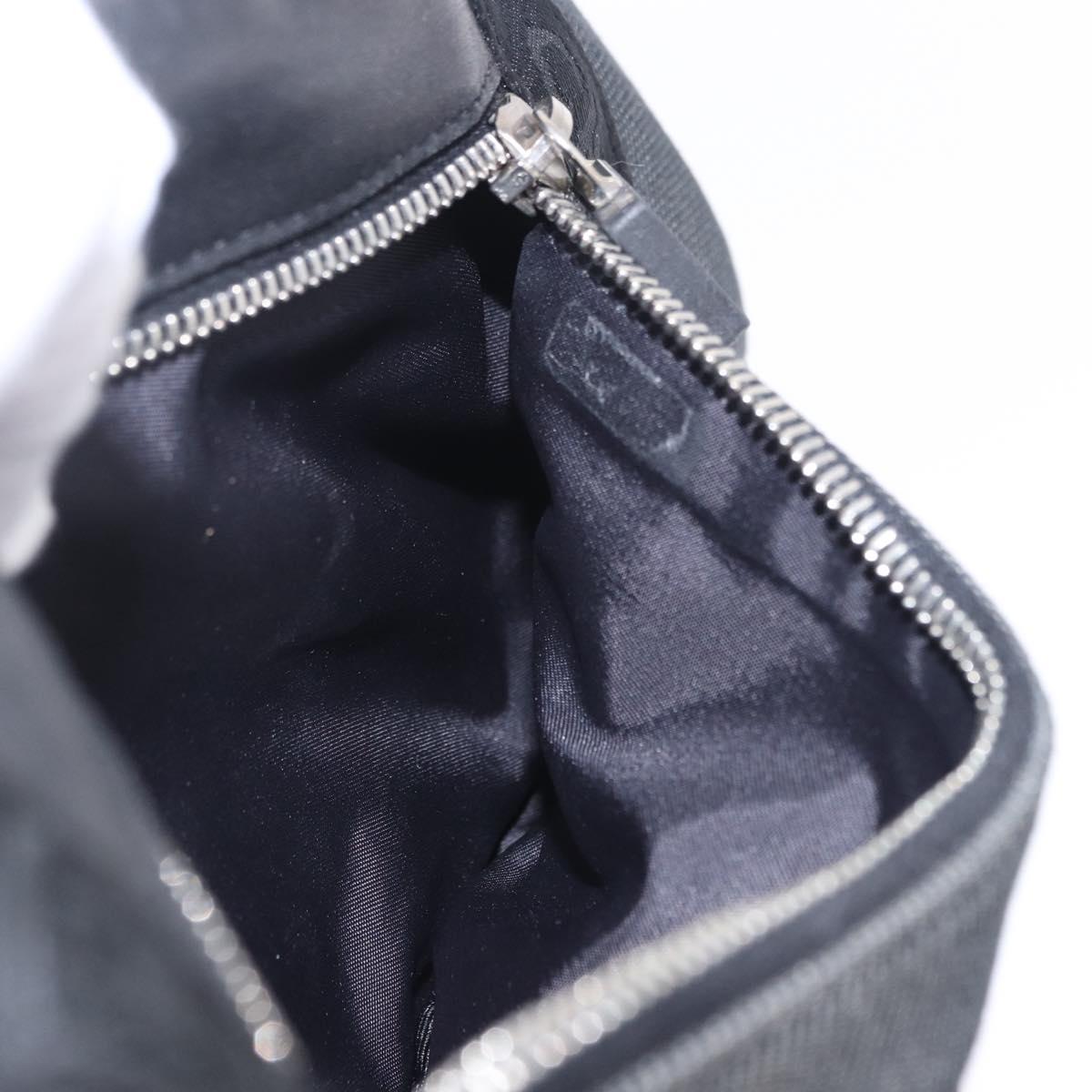 CHANEL Sports Line Waist Bag Canvas Black Silver CC Auth 204767V