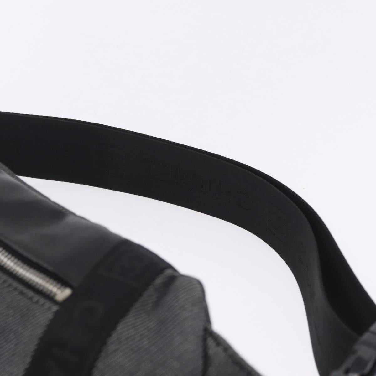 CHANEL Sports Line Waist Bag Canvas Black Silver CC Auth 204767V