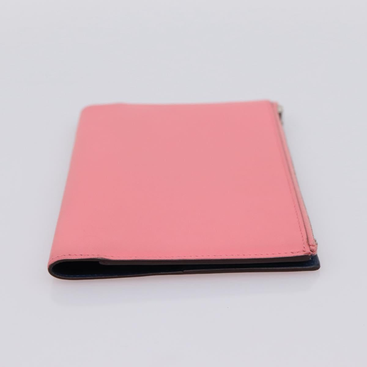 HERMES EAZIP Day Planner Cover Leather Pink Silver Auth 204774M