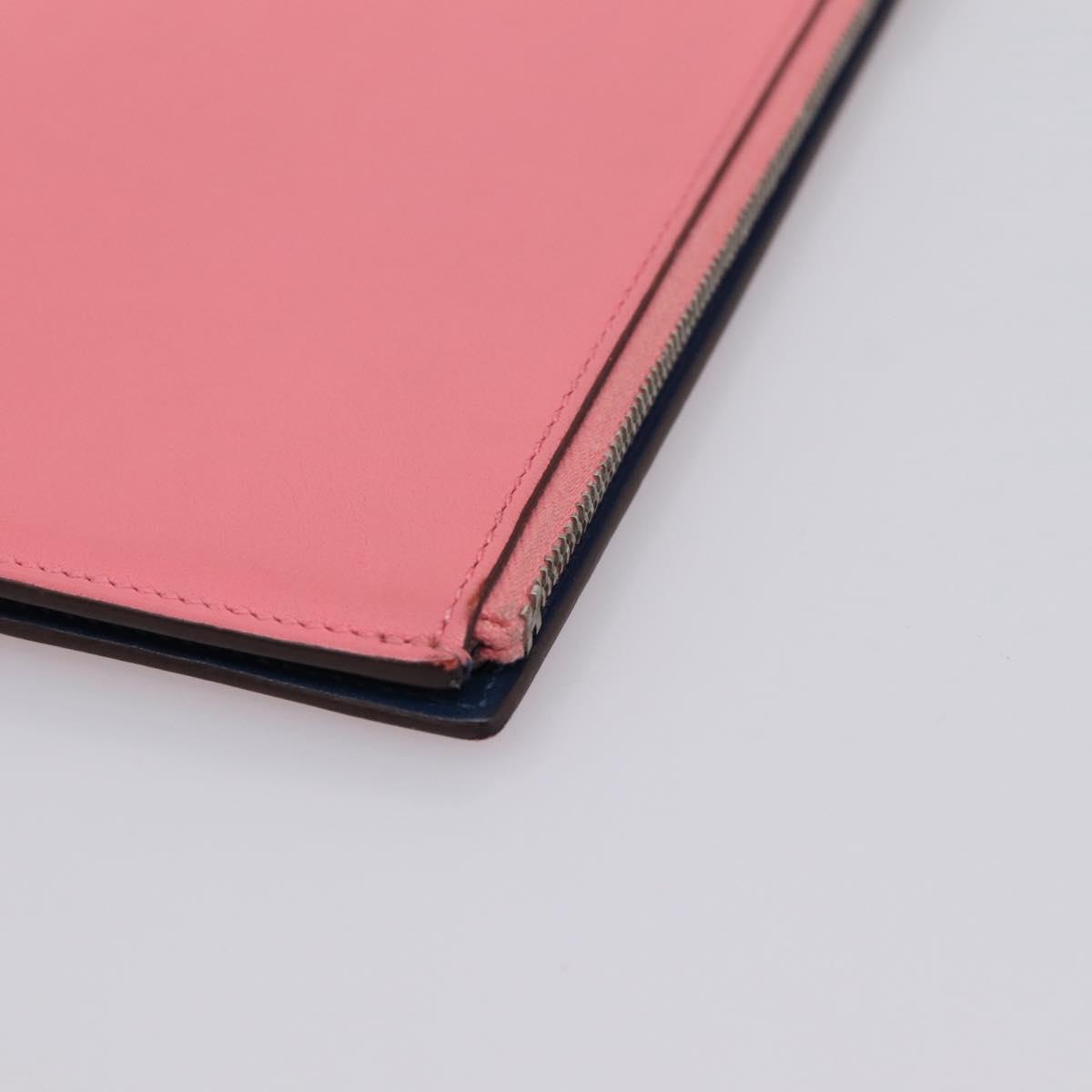 HERMES EAZIP Day Planner Cover Leather Pink Silver Auth 204774M
