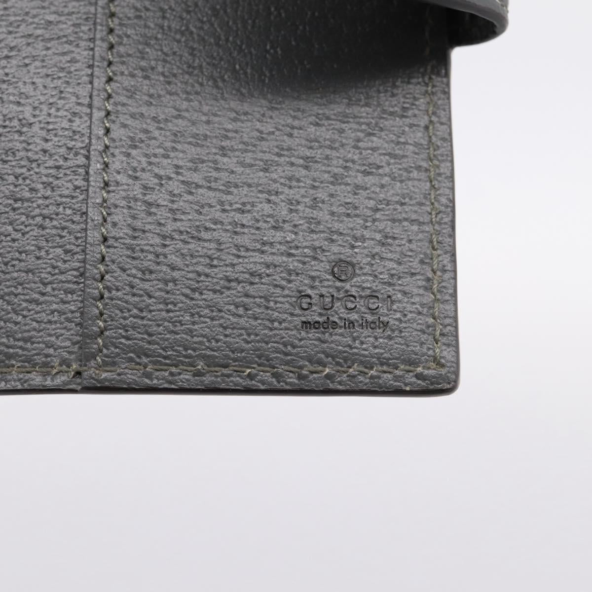 GUCCI GG Supreme Passport Case PVC Gray Silver 732755 Auth 204775M