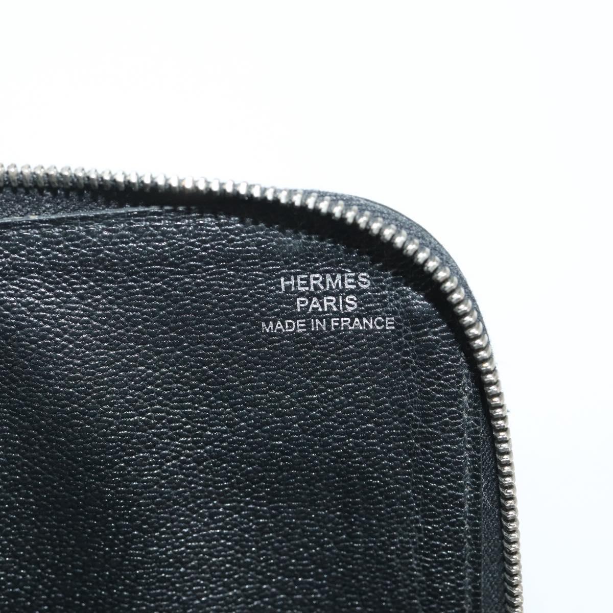 HERMES Combine Remix Duo Dogon Pouch Leather Black Silver Auth 204779M