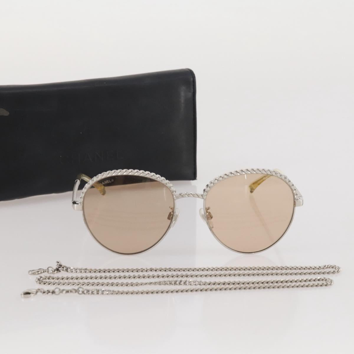 CHANEL Sunglasses metal Gold CC Auth 204787M