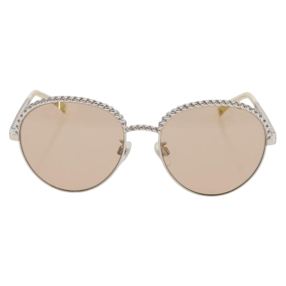 CHANEL Sunglasses metal Gold CC Auth 204787M