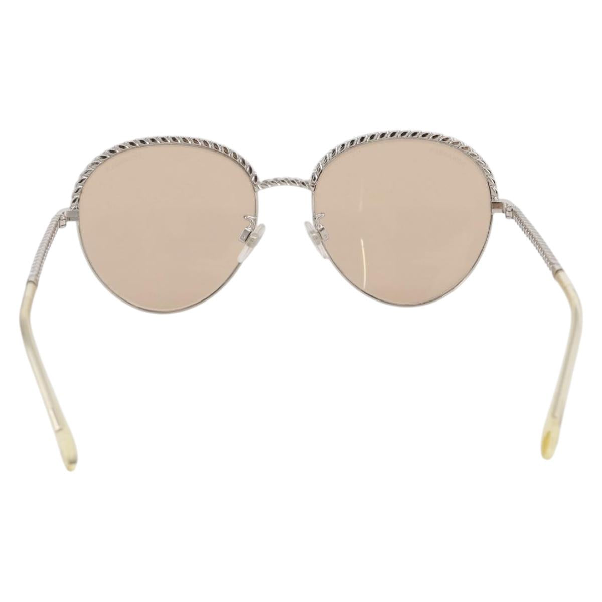 CHANEL Sunglasses metal Gold CC Auth 204787M