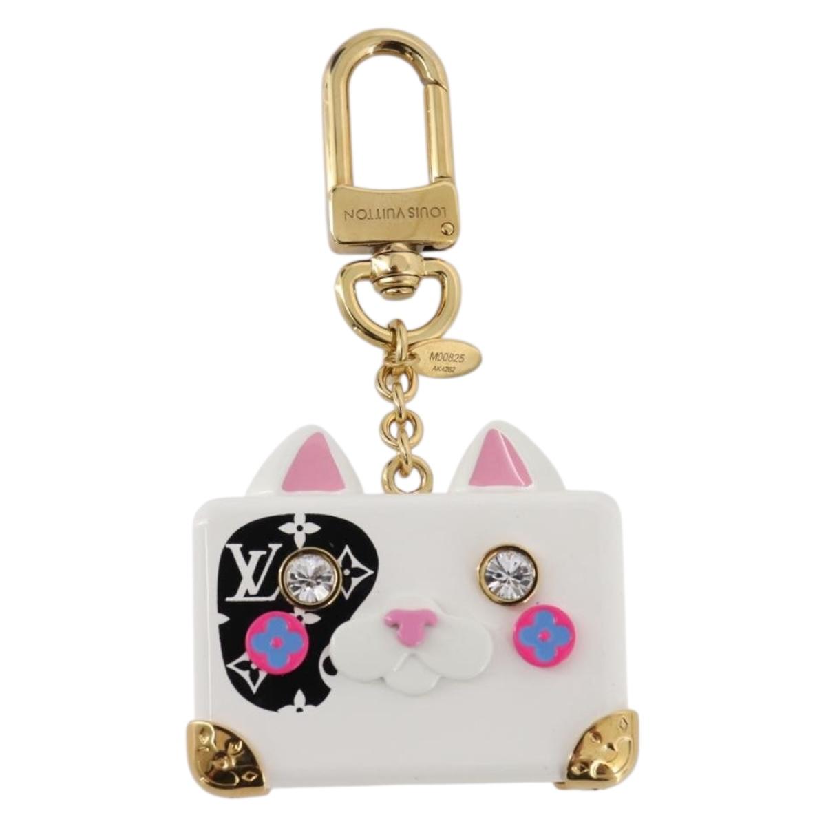 LOUIS VUITTON Bijoux Sackcat Trunk Key Holder metal White M00825 LV Auth 204789M