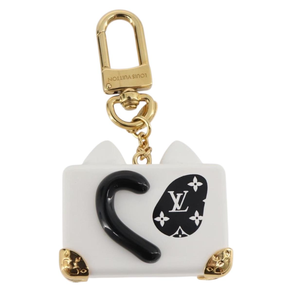 LOUIS VUITTON Bijoux Sackcat Trunk Key Holder metal White M00825 LV Auth 204789M