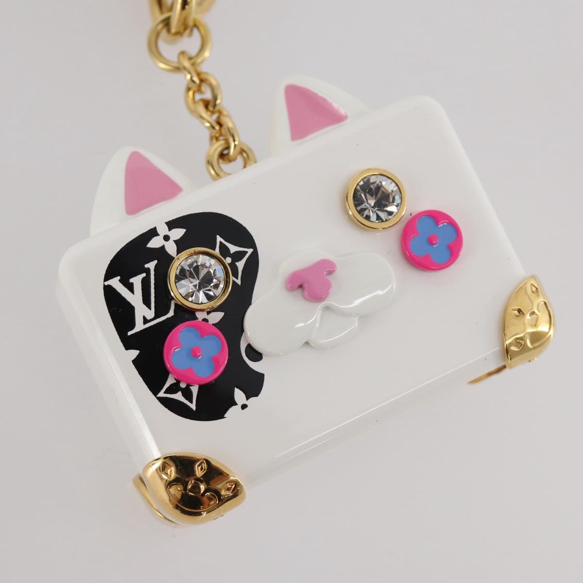 LOUIS VUITTON Bijoux Sackcat Trunk Key Holder metal White M00825 LV Auth 204789M