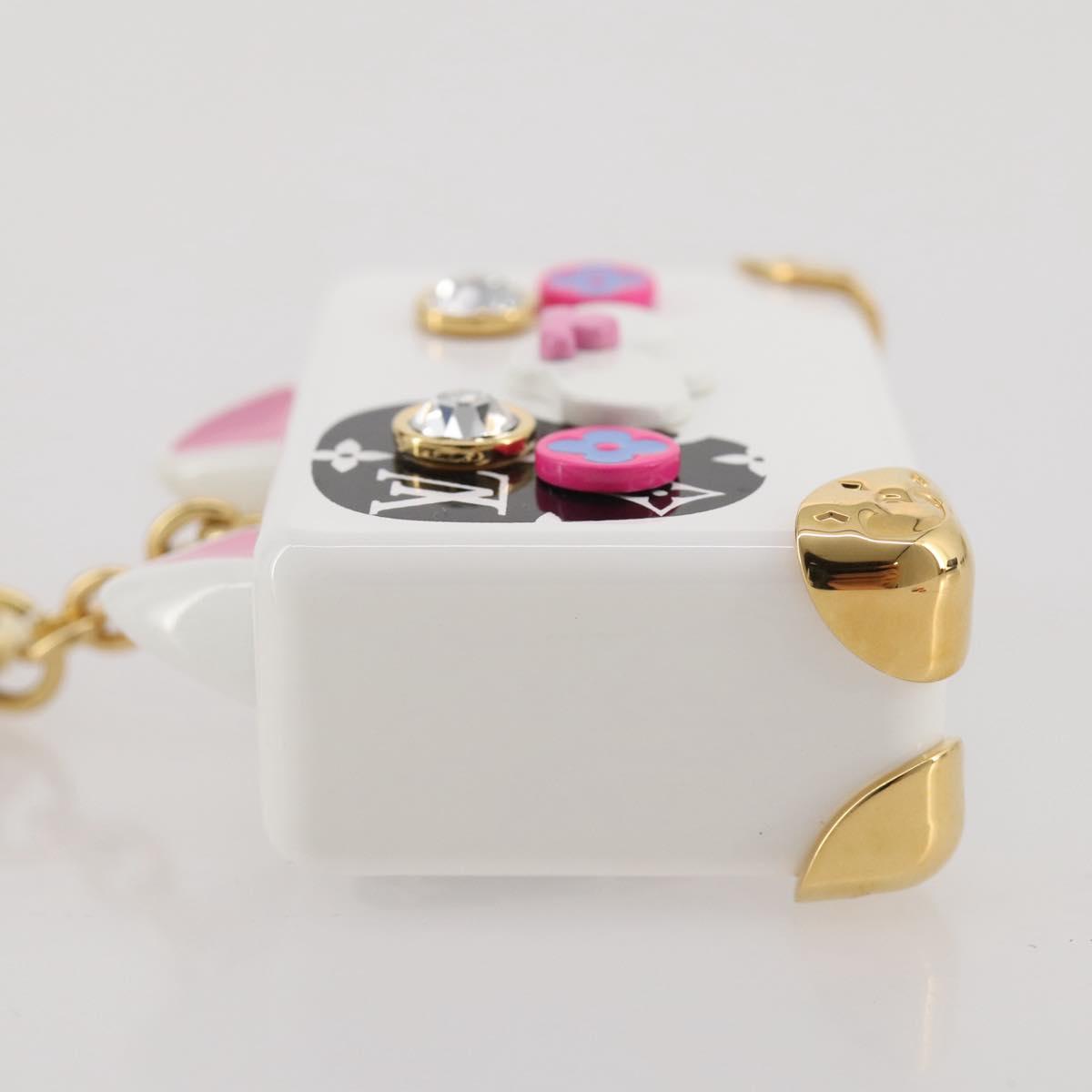 LOUIS VUITTON Bijoux Sackcat Trunk Key Holder metal White M00825 LV Auth 204789M