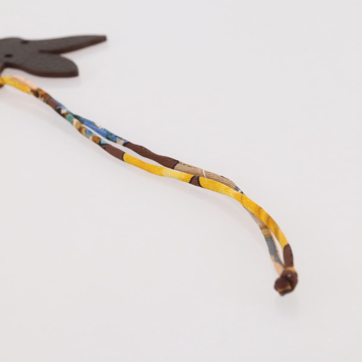 HERMES Petit Ash Rabbit PM Bag Charm Leather Brown Auth 204795M