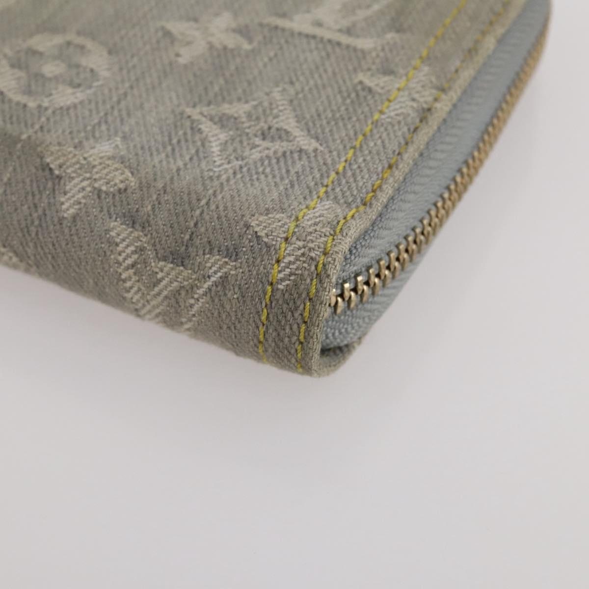 LOUIS VUITTON Monogram denim Zippy Wallet Wallet Gray M13214 LV Auth 204799M