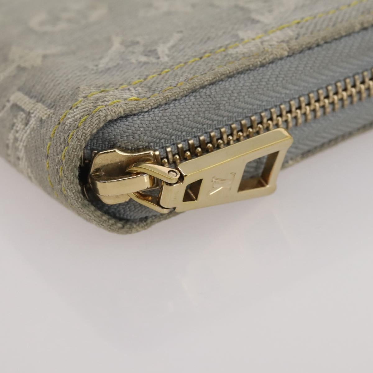 LOUIS VUITTON Monogram denim Zippy Wallet Wallet Gray M13214 LV Auth 204799M