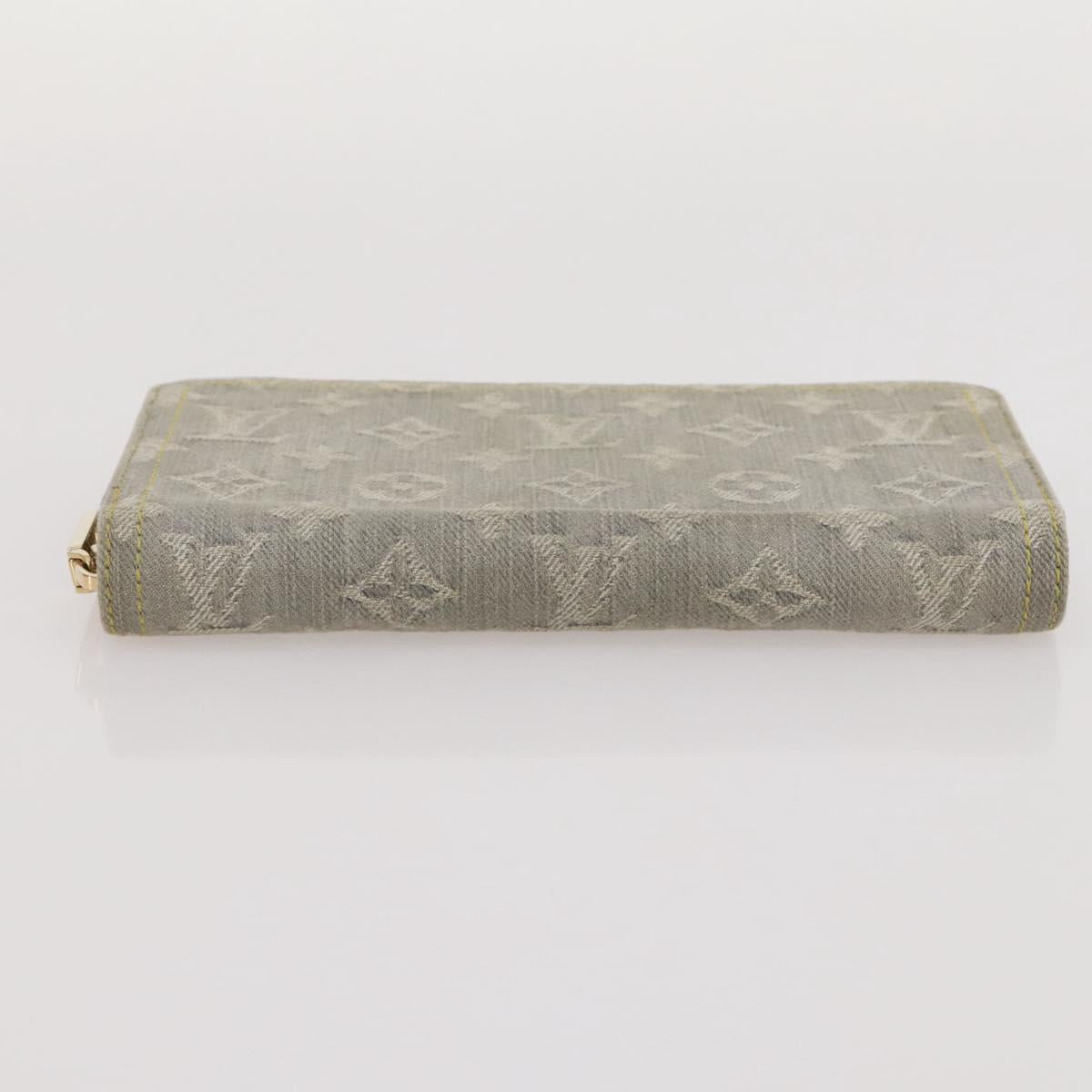 LOUIS VUITTON Monogram denim Zippy Wallet Wallet Gray M13214 LV Auth 204799M