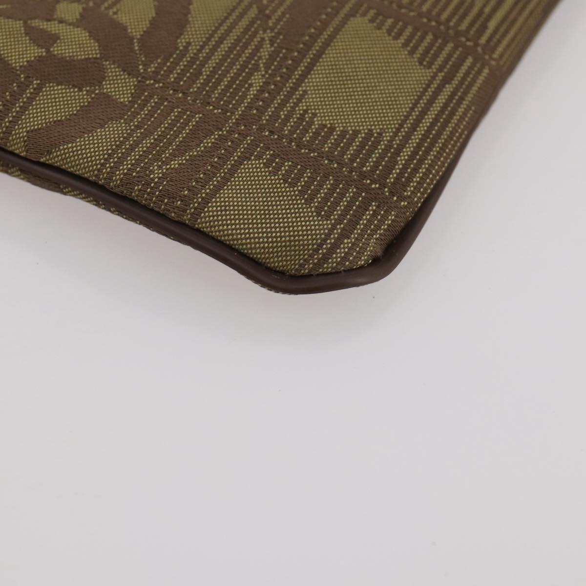 CHANEL New Travel Line Clutch Bag Canvas Brown CC Auth 204800A