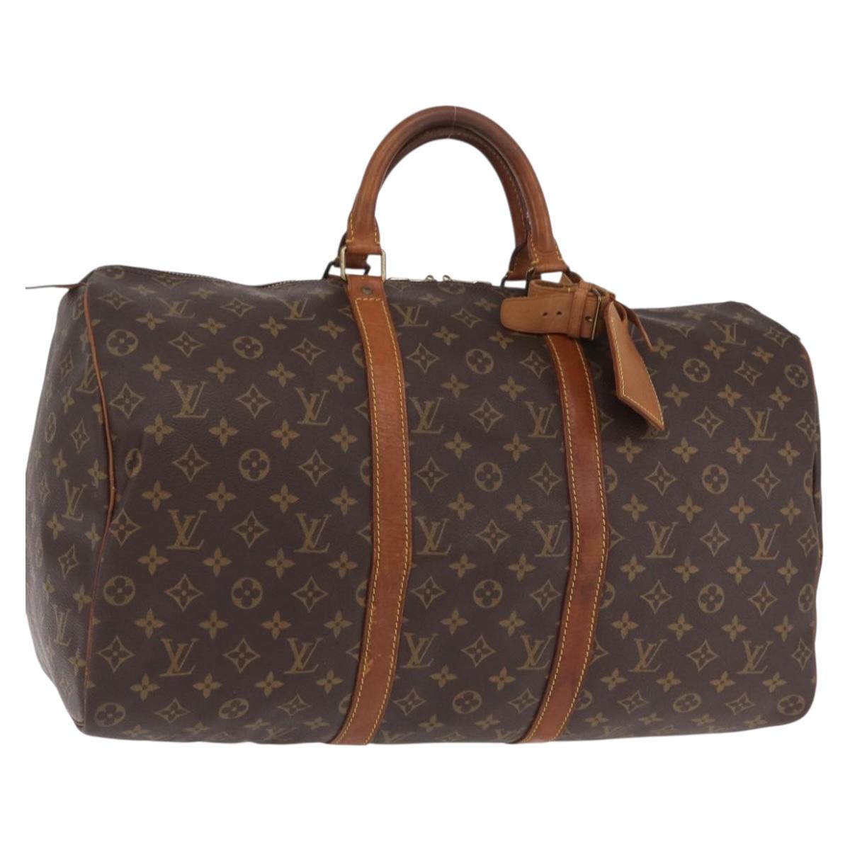 LOUIS VUITTON Monogram Keepall 50 Boston Bag M41426 LV Auth 204801A