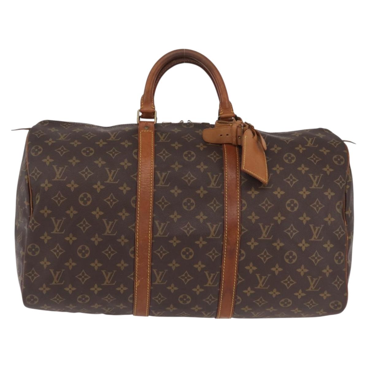 LOUIS VUITTON Monogram Keepall 50 Boston Bag M41426 LV Auth 204801A
