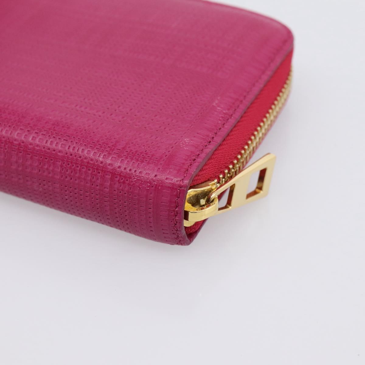 LOEWE Wallet Leather Pink Gold Auth 204802A