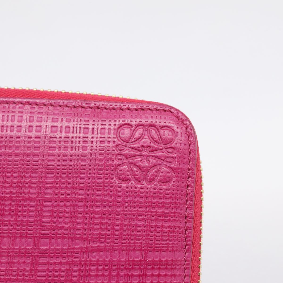 LOEWE Wallet Leather Pink Gold Auth 204802A