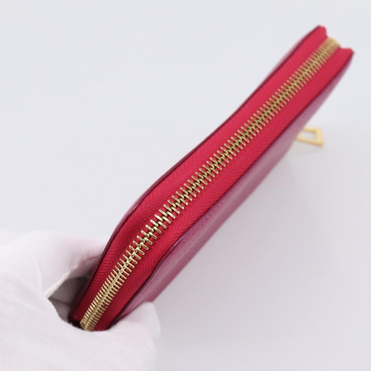 LOEWE Wallet Leather Pink Gold Auth 204802A