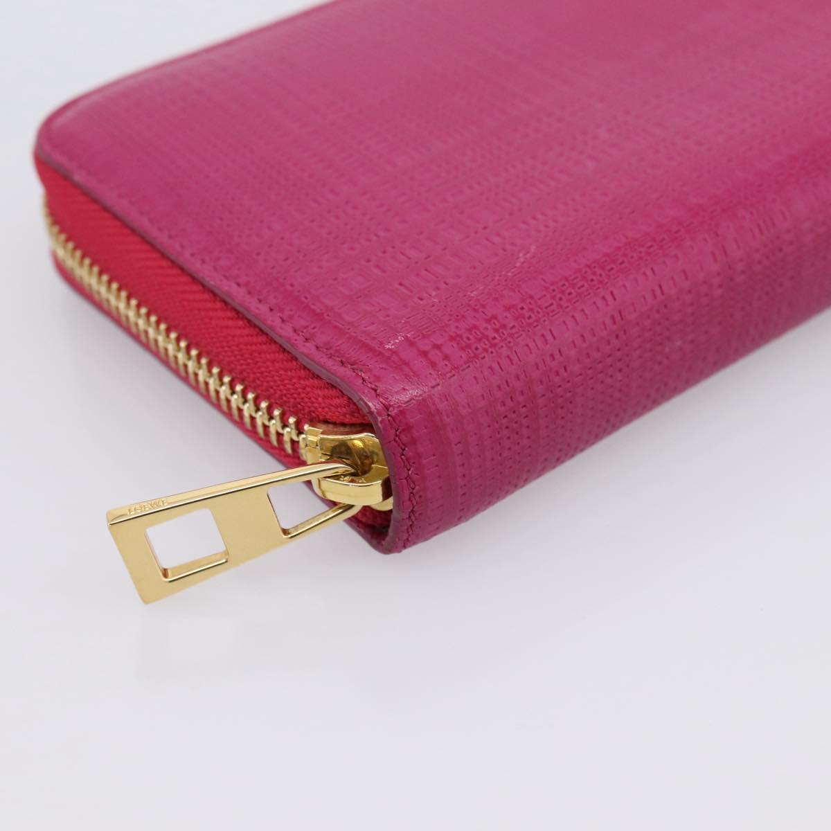 LOEWE Wallet Leather Pink Gold Auth 204802A
