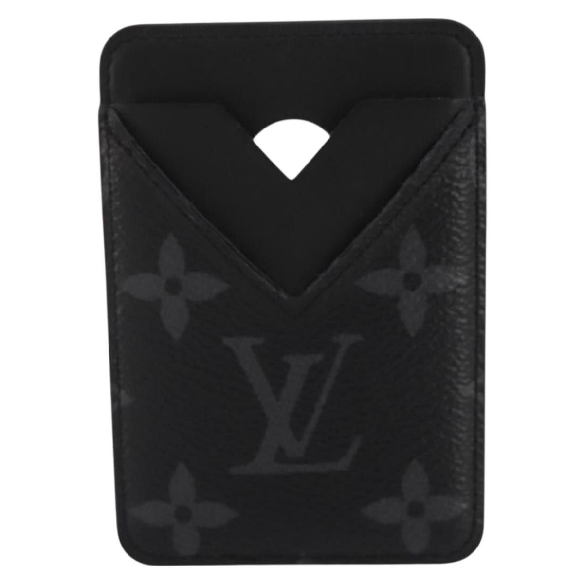 LOUIS VUITTON Monogram Eclipse Porte Cartes Magnet Card Case M12602 Auth 204803V