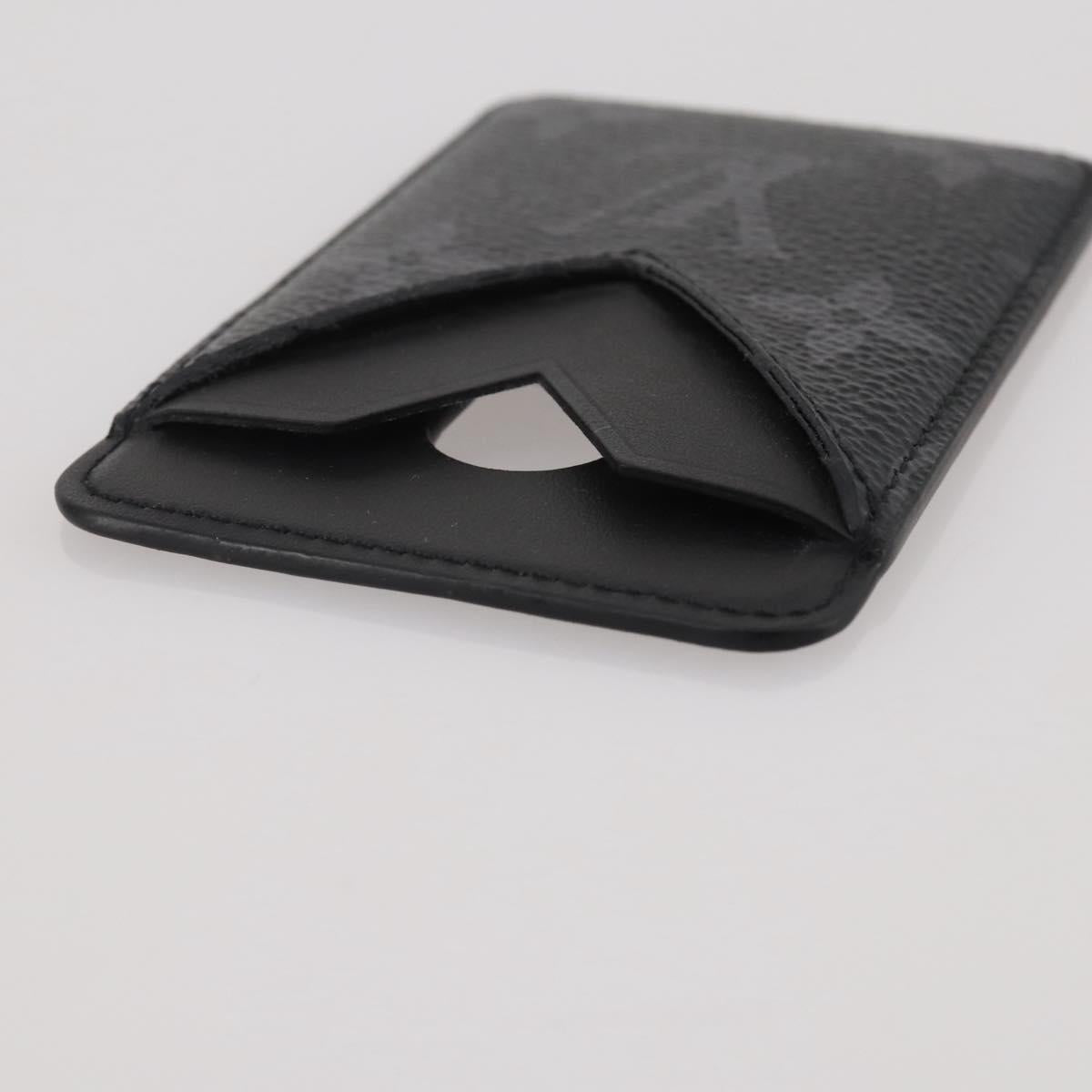 LOUIS VUITTON Monogram Eclipse Porte Cartes Magnet Card Case M12602 Auth 204803V