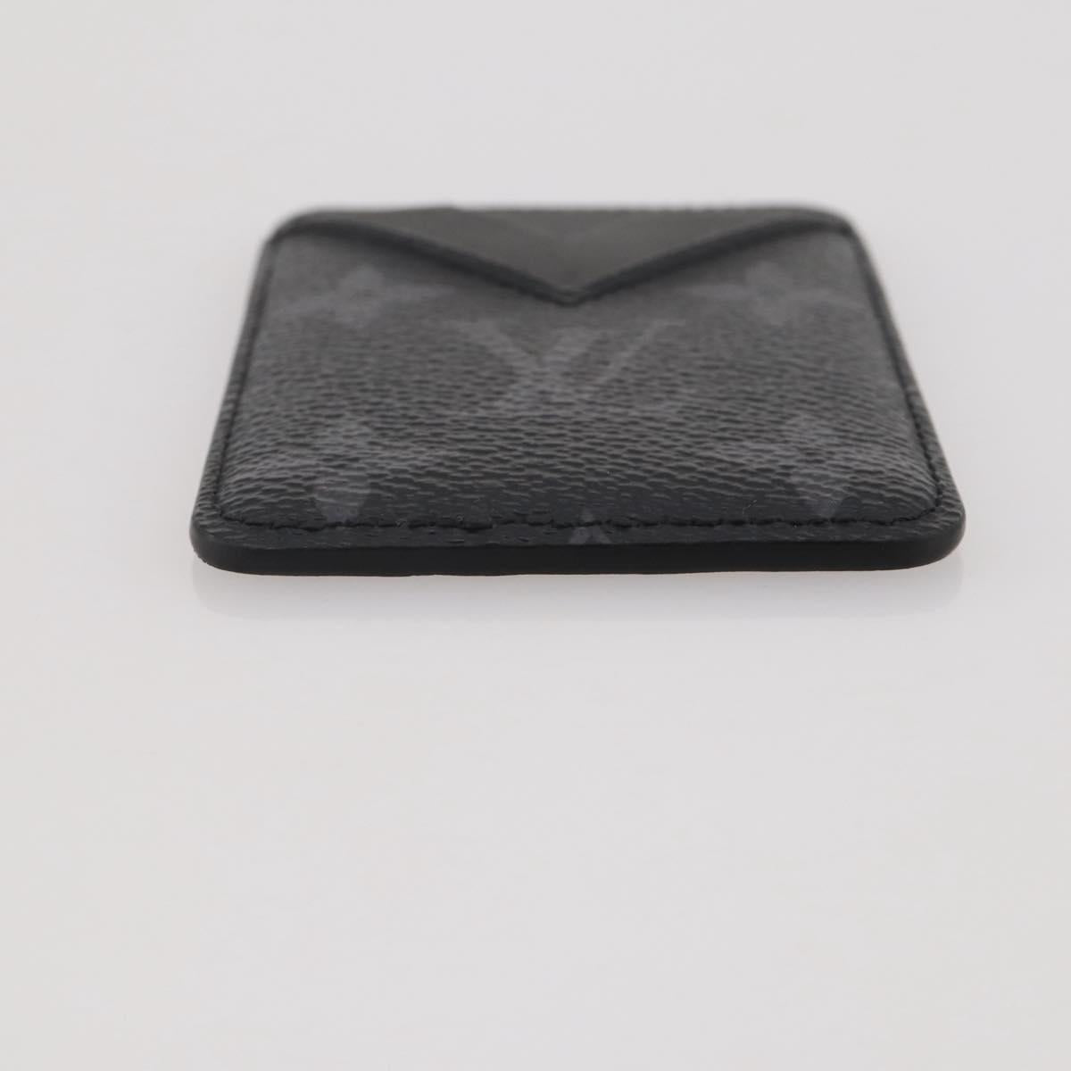 LOUIS VUITTON Monogram Eclipse Porte Cartes Magnet Card Case M12602 Auth 204803V