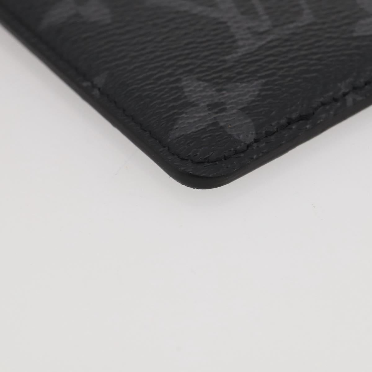 LOUIS VUITTON Monogram Eclipse Porte Cartes Magnet Card Case M12602 Auth 204803V