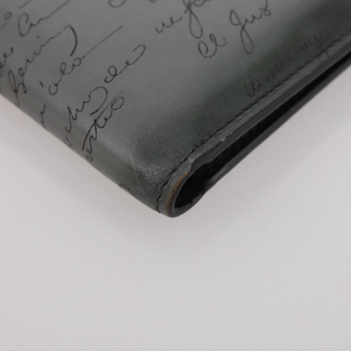Berluti Wallet Leather Gray Auth 204806M