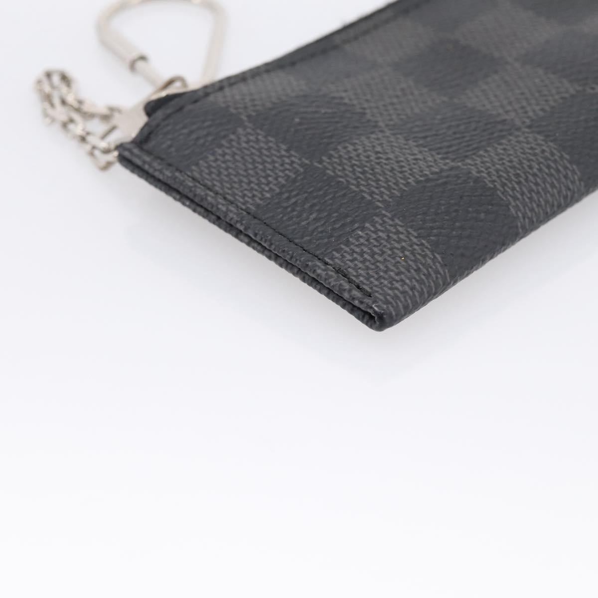 LOUIS VUITTON Damier Graphite Pochette Cles Coin Purse N60155 LV Auth 204807A