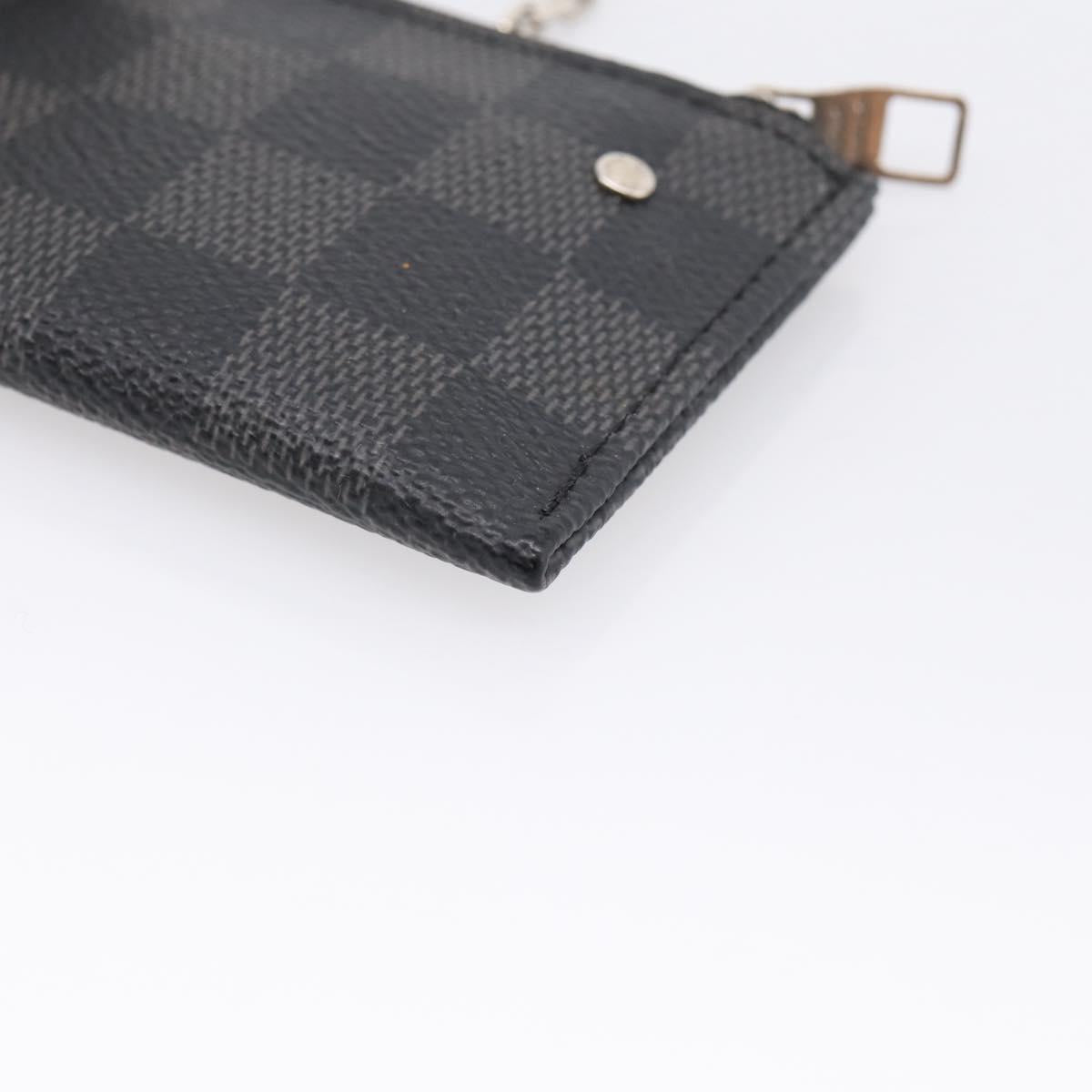 LOUIS VUITTON Damier Graphite Pochette Cles Coin Purse N60155 LV Auth 204807A
