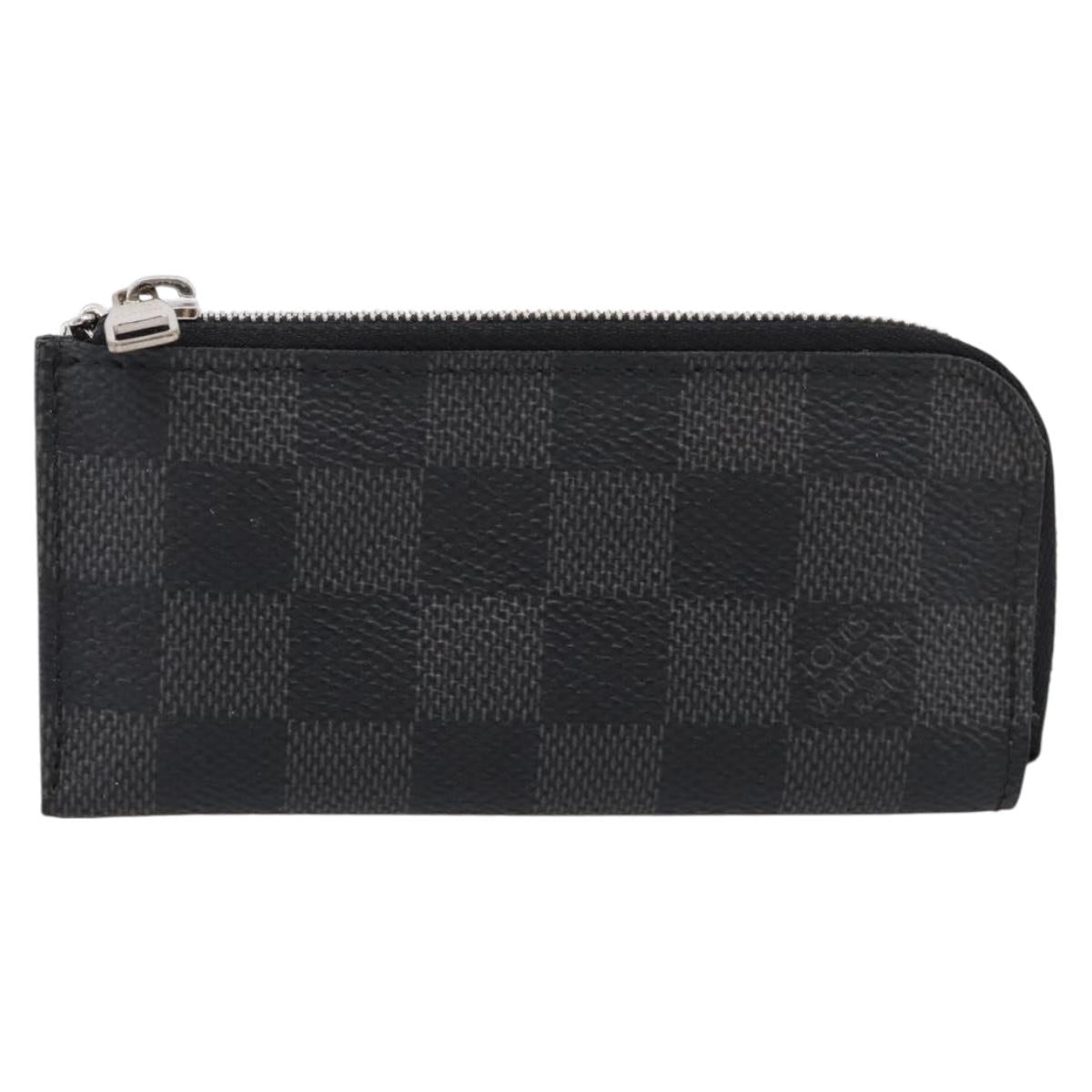 LOUIS VUITTON Damier Graphite Pochette Cles Coin Purse N60155 LV Auth 204807A