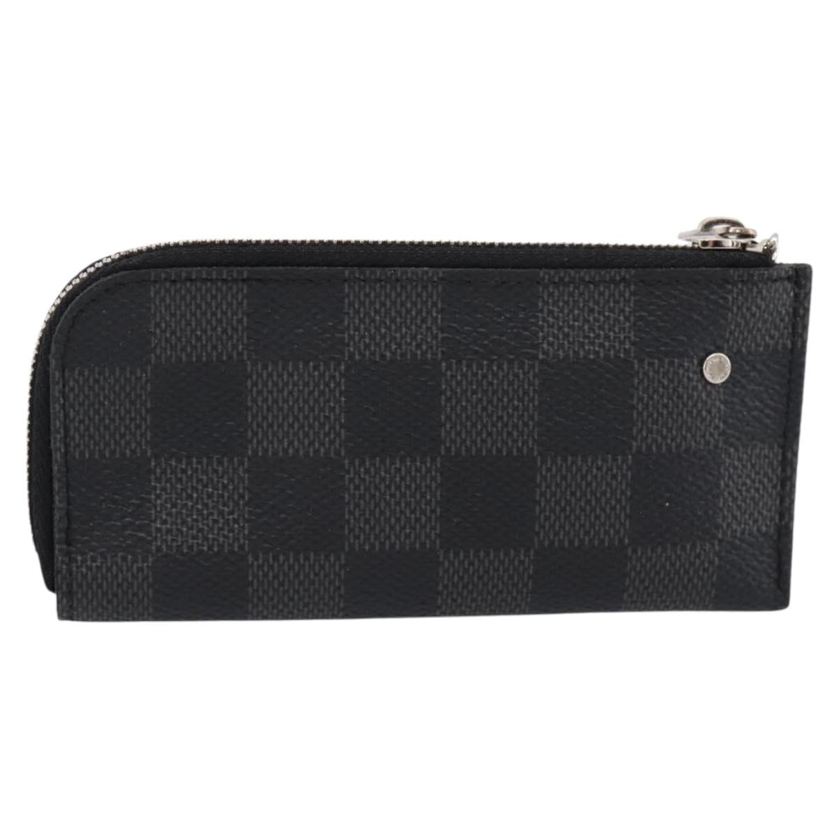 LOUIS VUITTON Damier Graphite Pochette Cles Coin Purse N60155 LV Auth 204807A