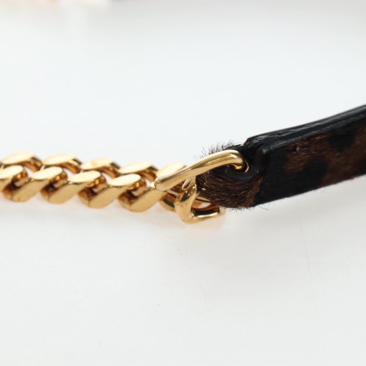 SAINT LAURENT Chain Shoulder Bag Sequin Black Gold Tone Auth 204808SAM
