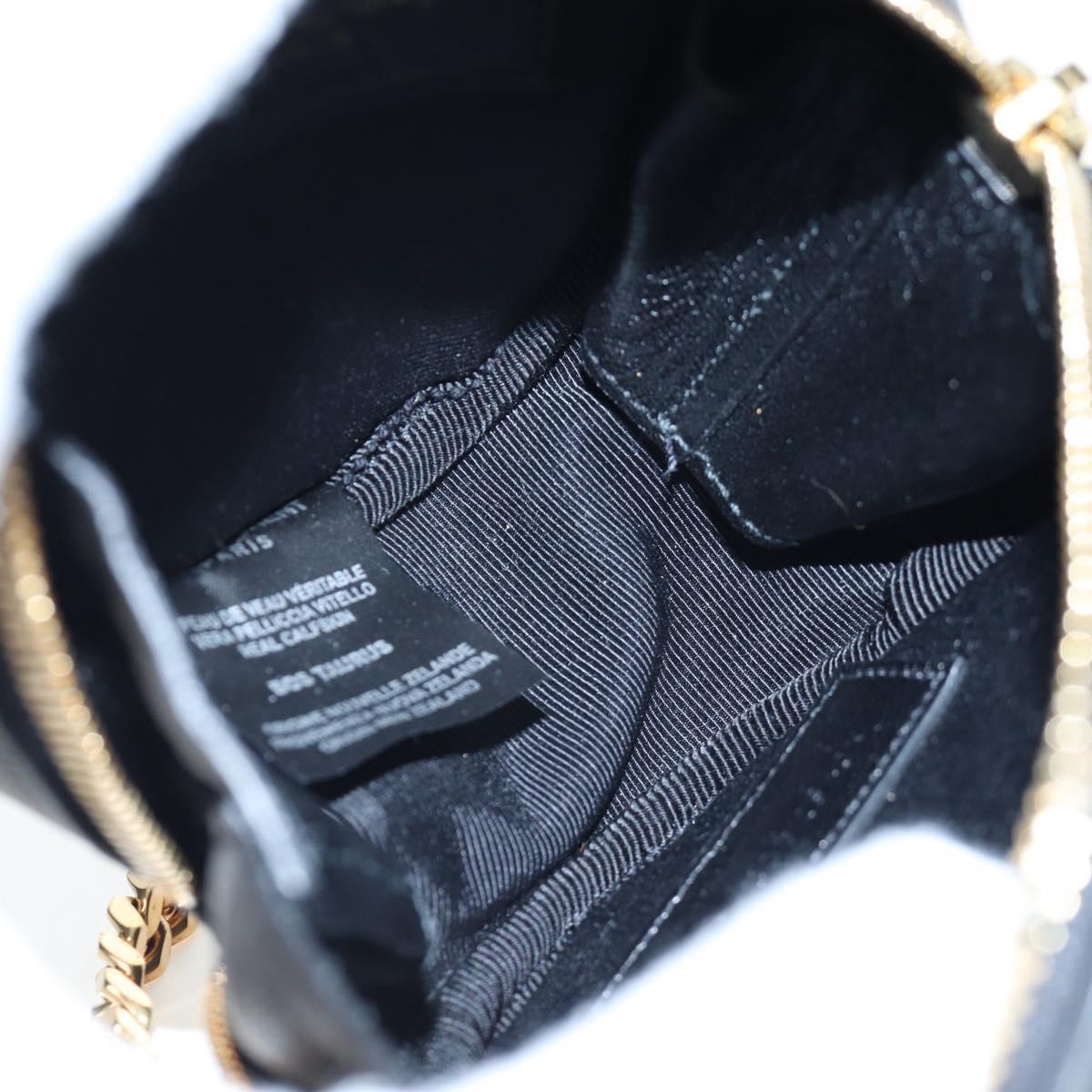 SAINT LAURENT Chain Shoulder Bag Sequin Black Gold Tone Auth 204808SAM