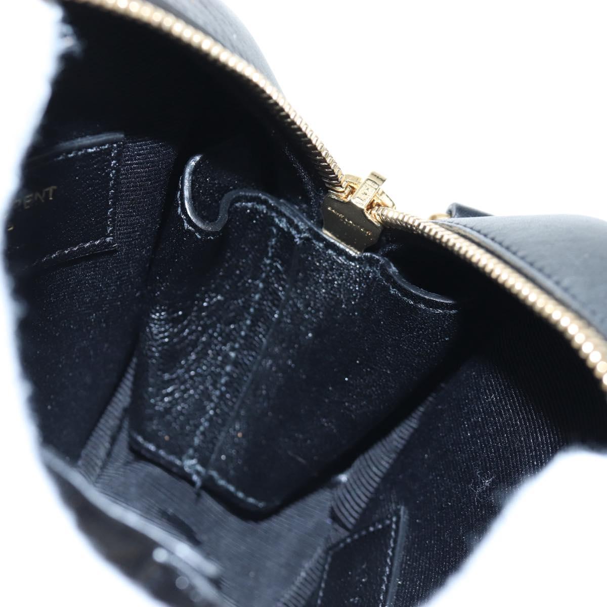 SAINT LAURENT Chain Shoulder Bag Sequin Black Gold Tone Auth 204808SAM