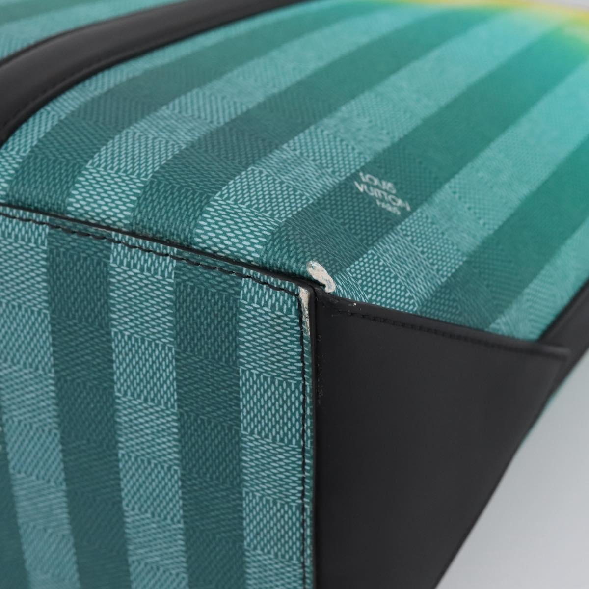 LOUIS VUITTON Damier Stripe Weekend Tote PM Bag Green M59919 LV Auth 204811A
