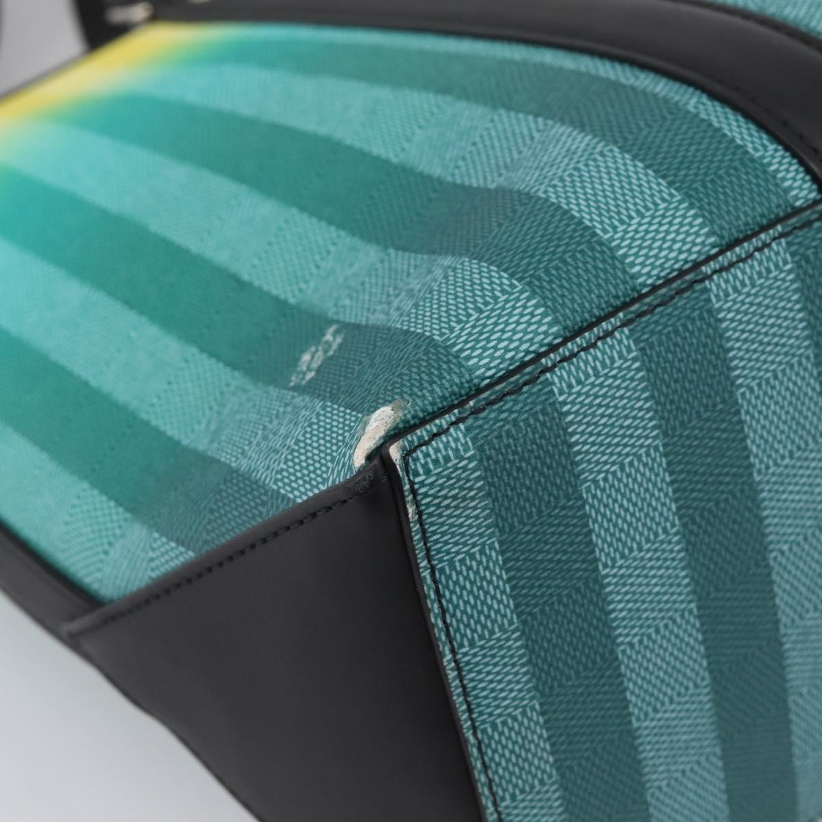 LOUIS VUITTON Damier Stripe Weekend Tote PM Bag Green M59919 LV Auth 204811A