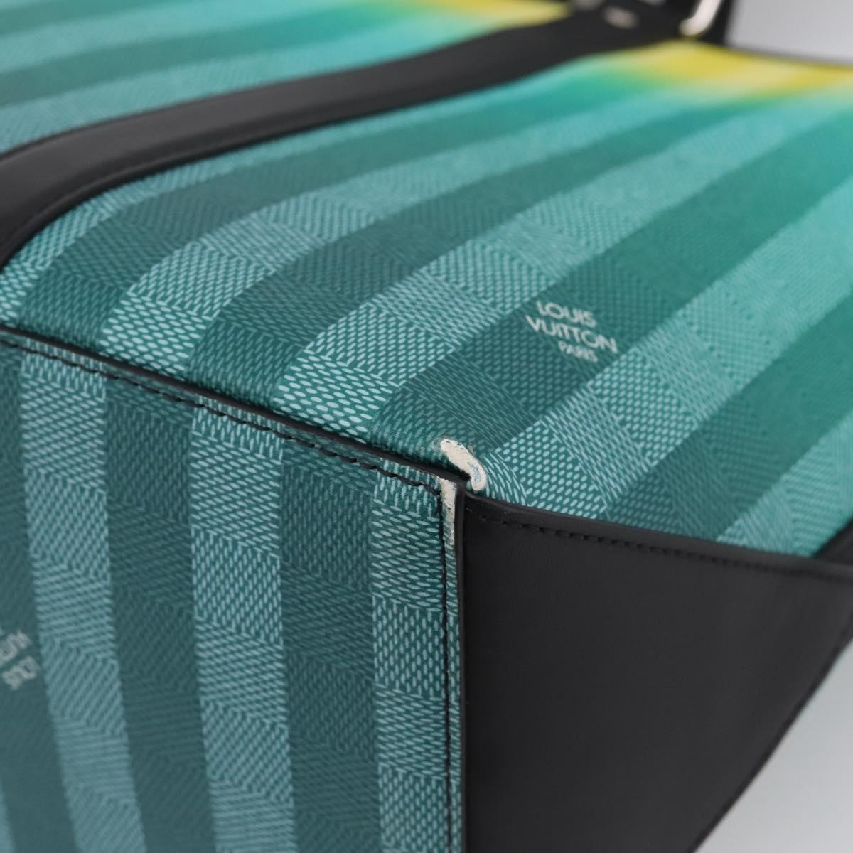LOUIS VUITTON Damier Stripe Weekend Tote PM Bag Green M59919 LV Auth 204811A