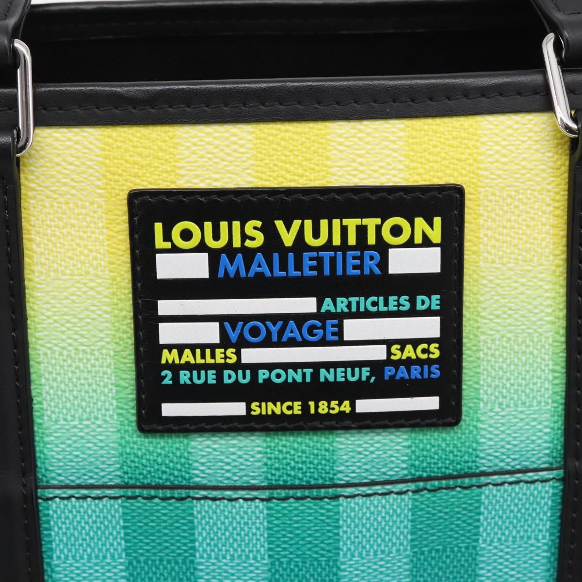 LOUIS VUITTON Damier Stripe Weekend Tote PM Bag Green M59919 LV Auth 204811A