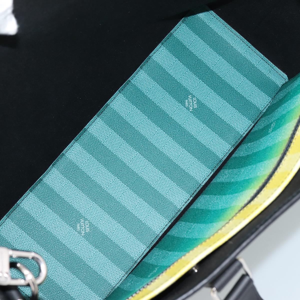 LOUIS VUITTON Damier Stripe Weekend Tote PM Bag Green M59919 LV Auth 204811A