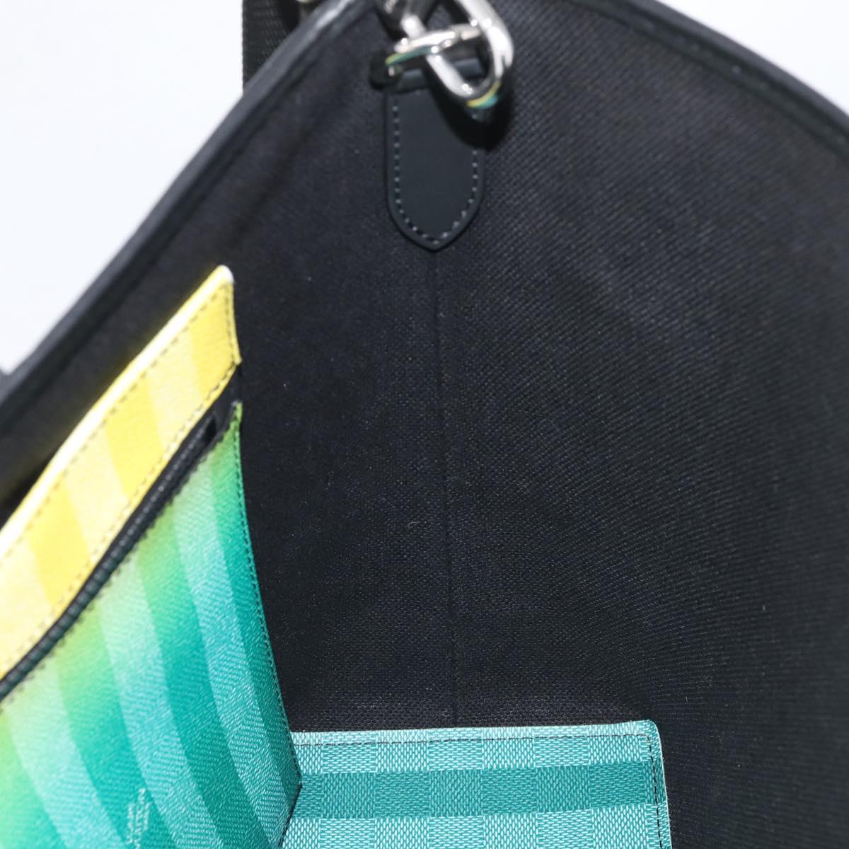 LOUIS VUITTON Damier Stripe Weekend Tote PM Bag Green M59919 LV Auth 204811A